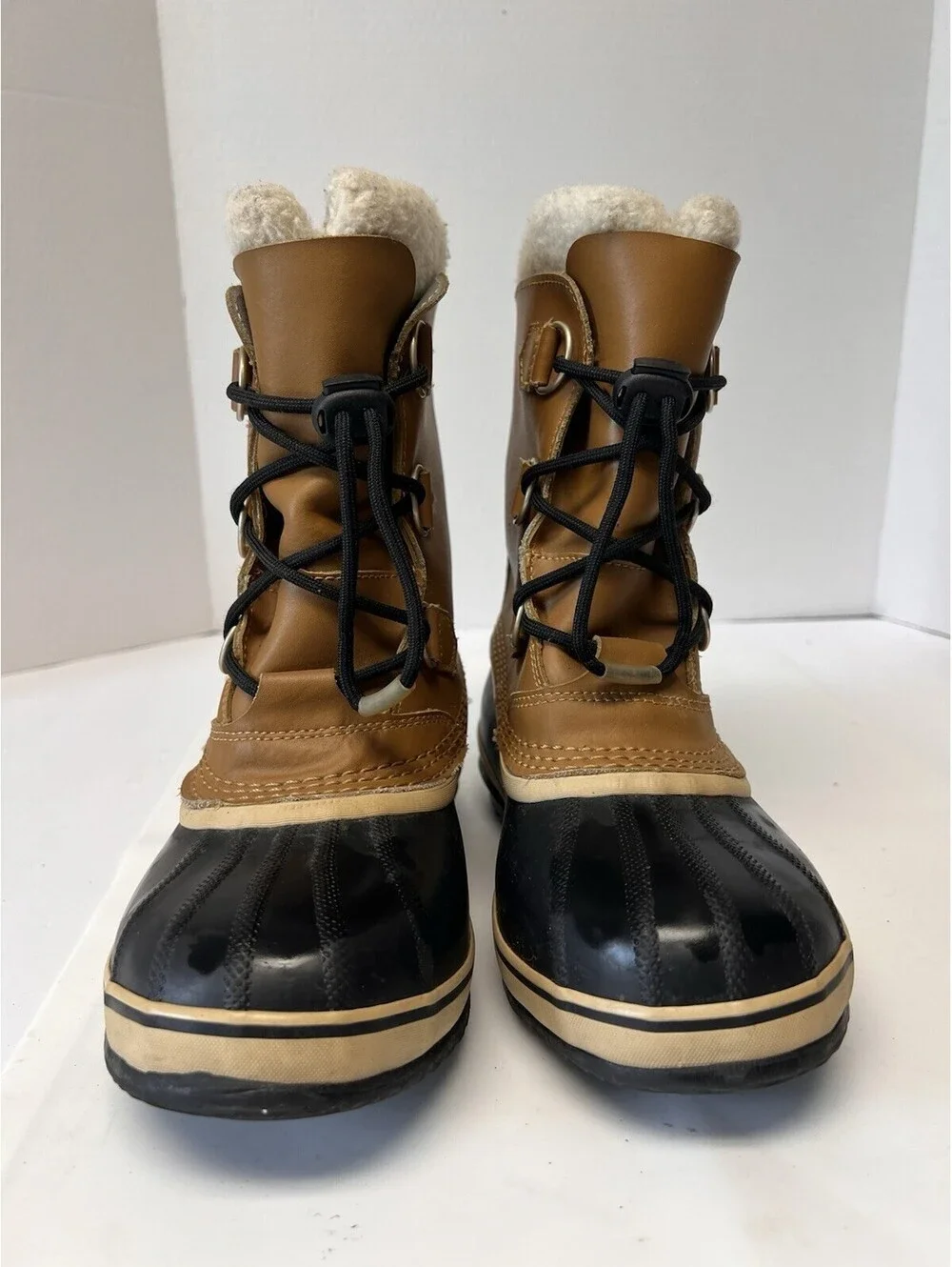 SOREL Women's US 6 Waterproof Tan Black Insulated Mid Calf Boots Fur Top - Picture 8 of 8